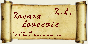 Kosara Lovčević vizit kartica